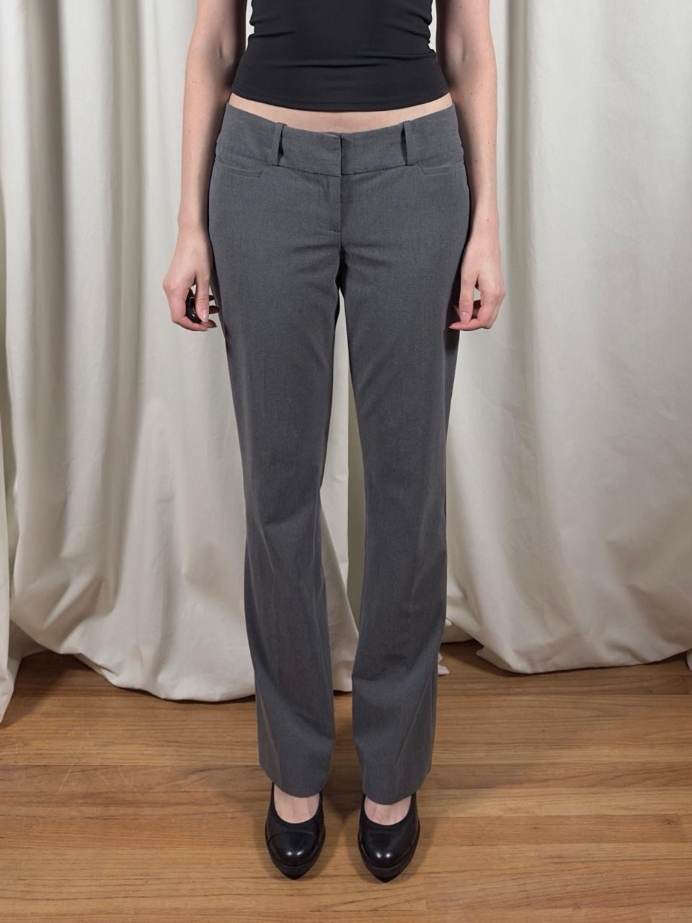 Gray Low Rise Bootcut Pants - Picture 2 of 8
